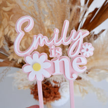 Load image into Gallery viewer, CUSTOM Pink Daisy One Cake Topper
