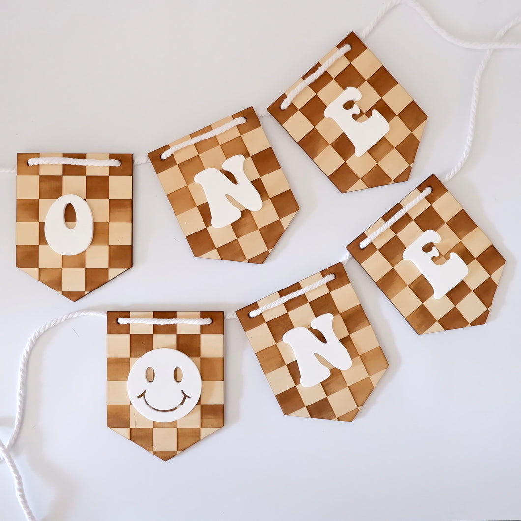 Checked One - High Chair Garland