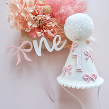 Load image into Gallery viewer, White Pink Bow Party Hat
