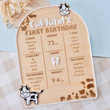 Load image into Gallery viewer, Holy Cow First Birthday Milestone Board
