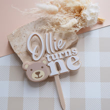 Load image into Gallery viewer, CUSTOM Nude Beary First Cake Topper
