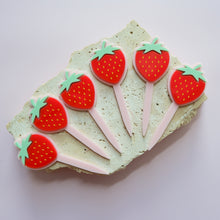 Load image into Gallery viewer, Pink Berry First Cupcake Topper
