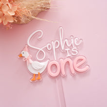 Load image into Gallery viewer, CUSTOM Clear One Silly Goose Cake Topper
