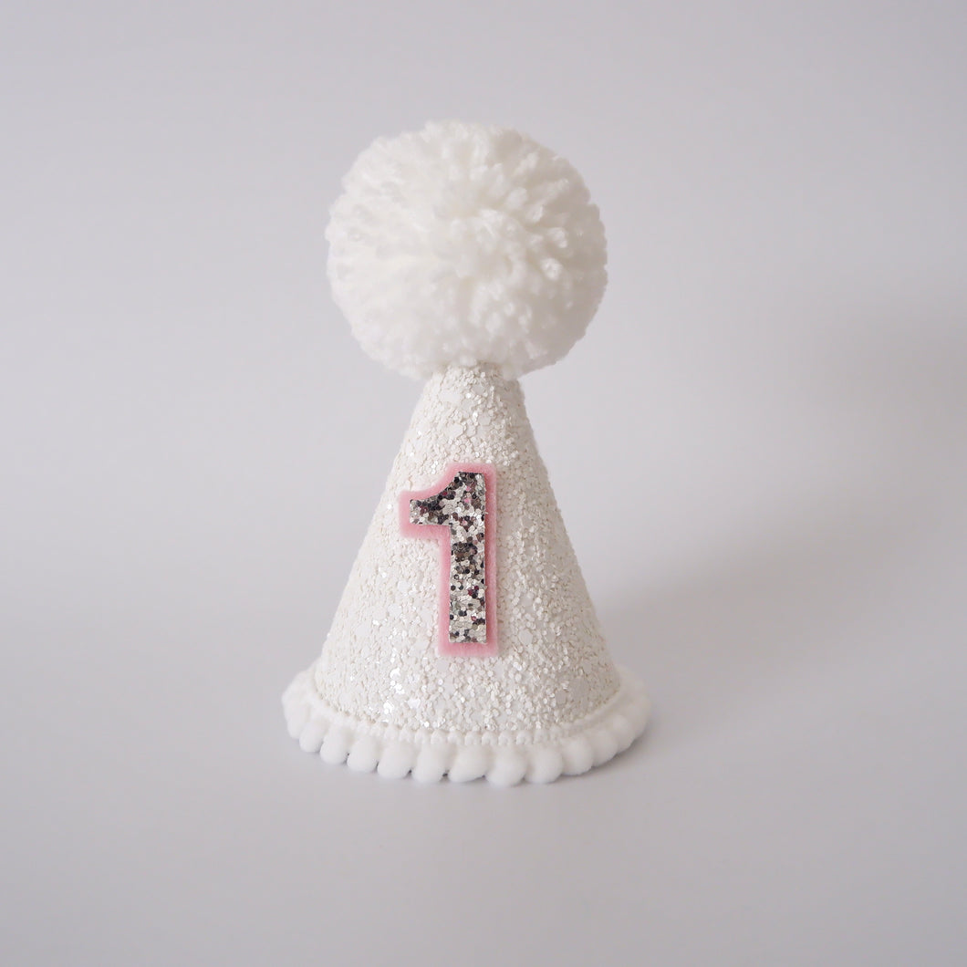 White Pink Sparkle Party Hat