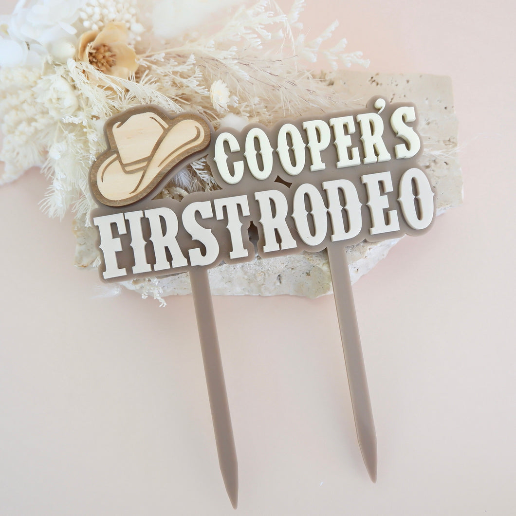 CUSTOM First Rodeo Cake Topper