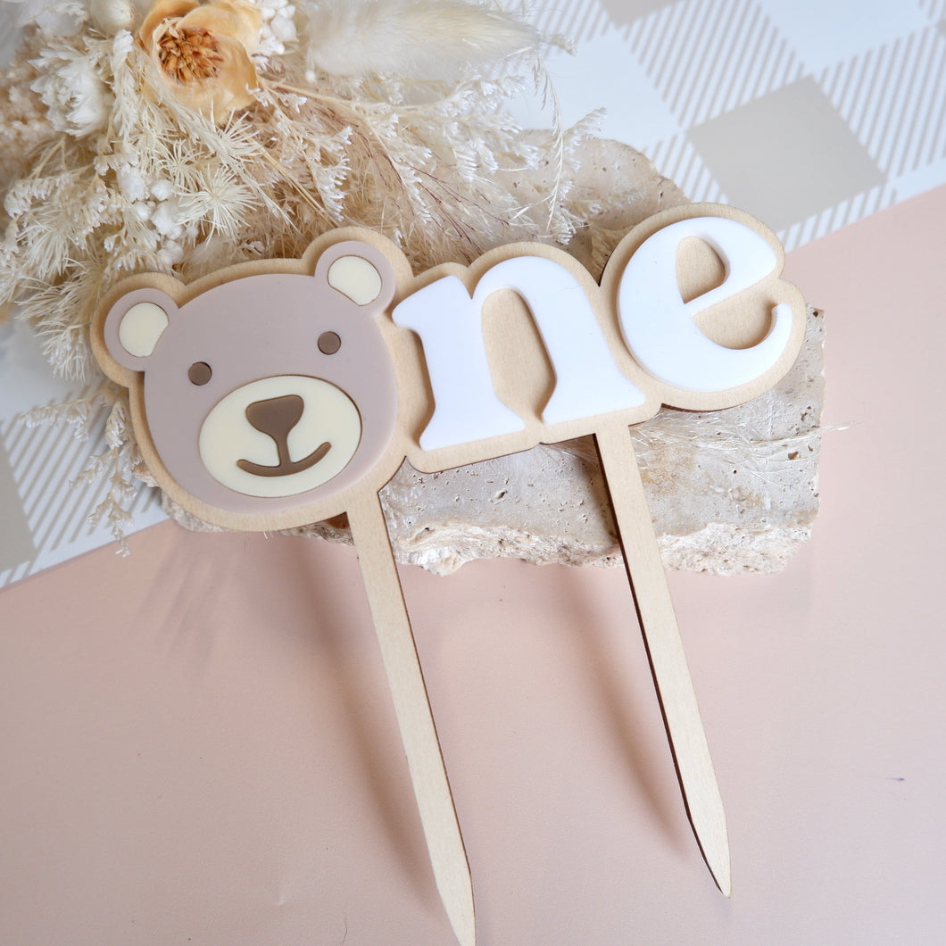 Beary First Cake Topper