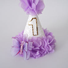 Load image into Gallery viewer, Purple Butterfly Kisses Tulle Party Hat
