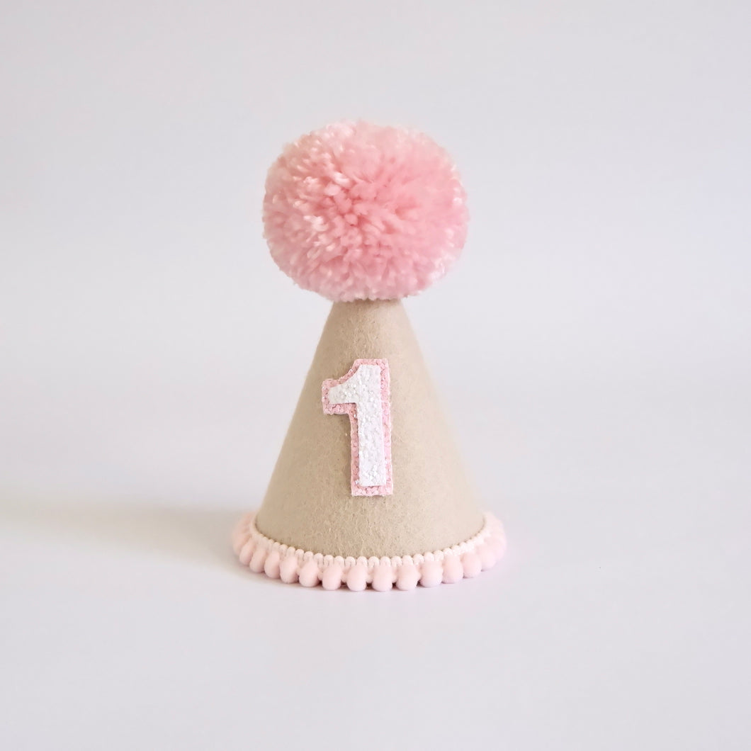 Natural Soft Pink Boho Party Hat