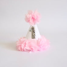 Load image into Gallery viewer, White Pink Tulle Party Hat
